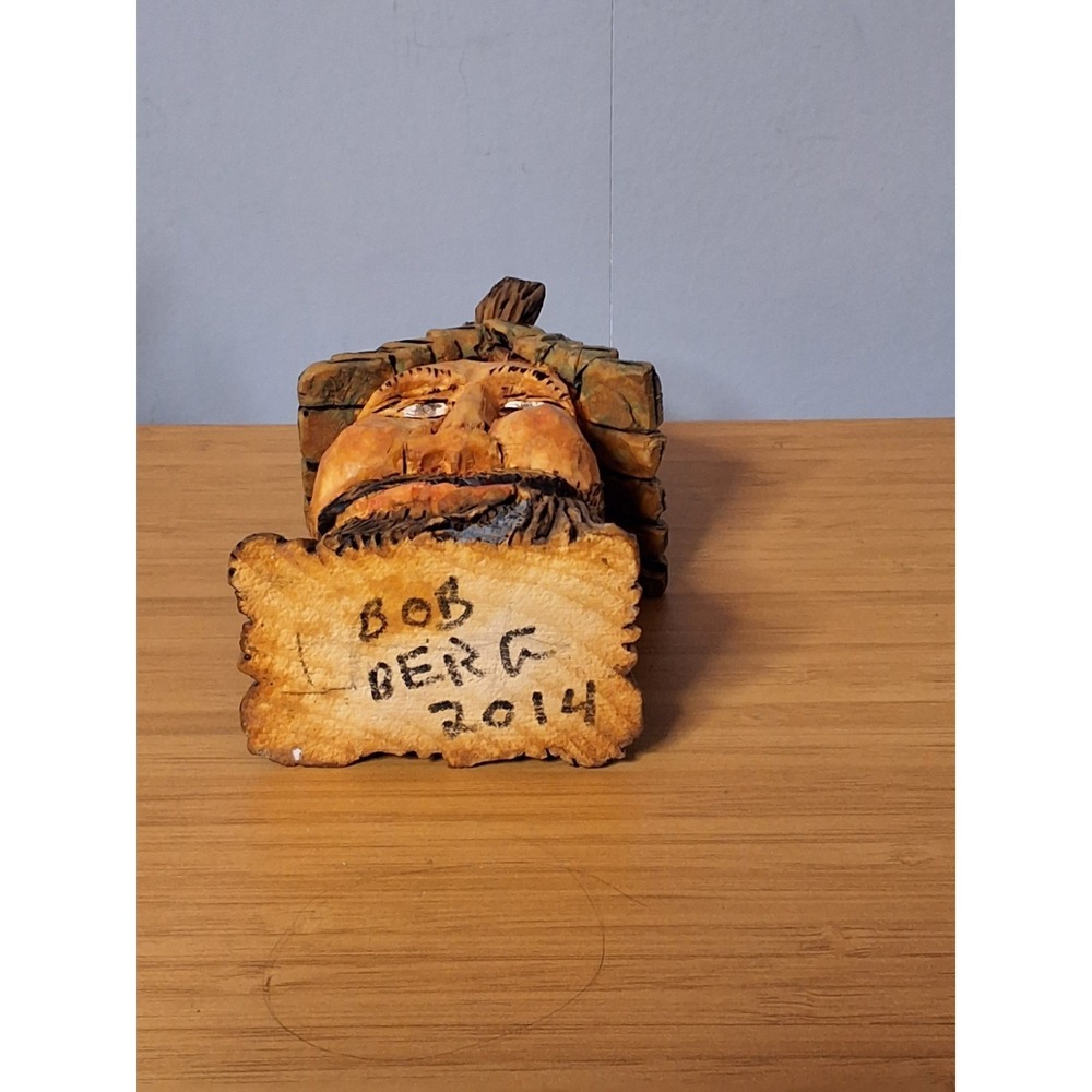 Handcrafted Set Of Wooden Sculptures. Very Detailed Whimsical Set. Lot Of 4 - Picture 4 of 16